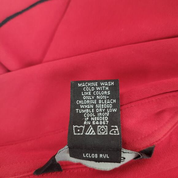 Express 3/4 Red Long Sleeve Wrap Dress Flutter Sleeves - Picture 7 of 8